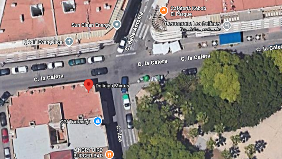 Mapa de la ubicación de Delicias Mixtas en Plaza Cuba, Torrevieja